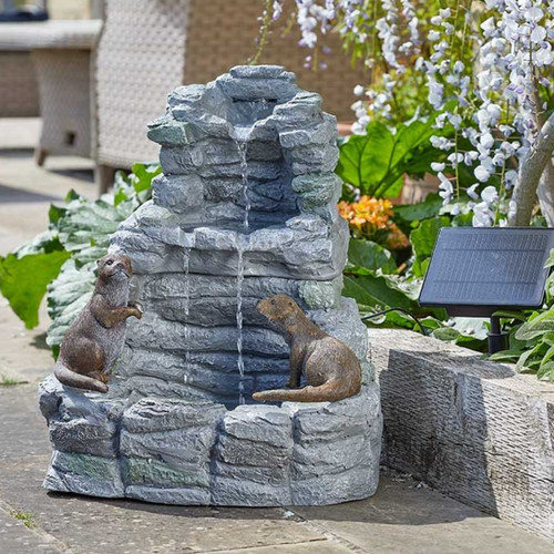 Solar water fountain feature - water,
