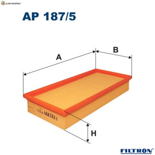 Air filter 187 for - filter, mgf