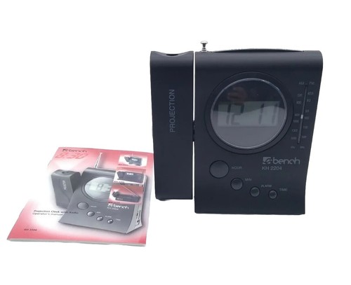 Bench alarm clock with radio - with,