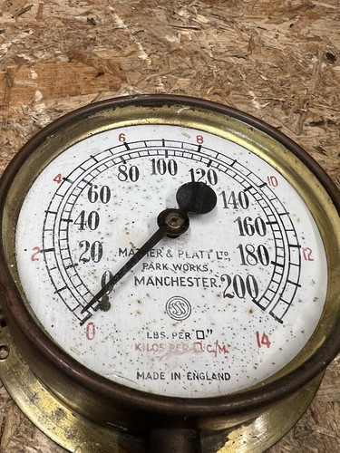Antique pressure gauge mather - antique,
