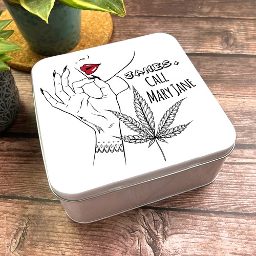Square spliff tobacco tin - spliff,