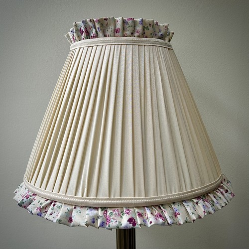 Cream lilac floral gathered - lilac,