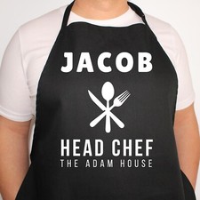 Apron (1157) Personalised Head Chef Apron Cooking Men Head of BBQ Father's Day