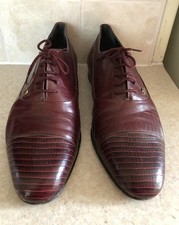 Pierre Cardin Dark Red Leather Lace-Up Shoes - Size 10