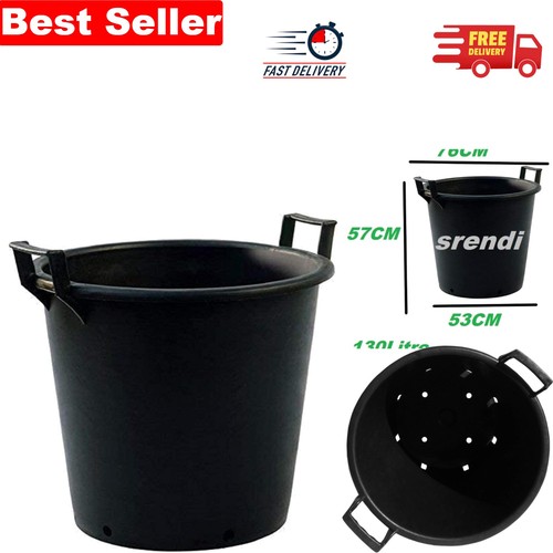 Multiple size black plant pots - black,