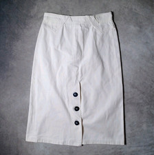 White Denim Midi Skirt Womens