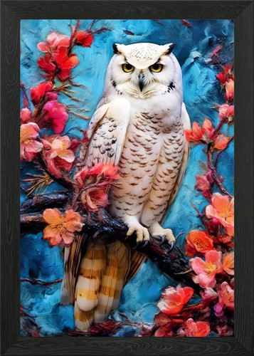 Snowy owl framed - owl,