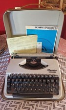 Working 1968 Olympia Splendid 33 Typewriter – with Ribbon and Case.