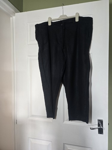 Black linen cropped - m&s,