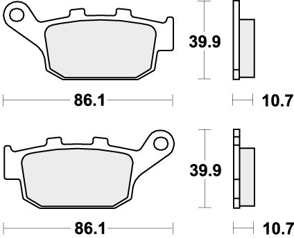 Sbs brake pads rear - pads, for