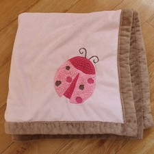 Babygear Pink Brown Ladybird Bug Ladybug Pram Blanket Blankie Comforter buggy