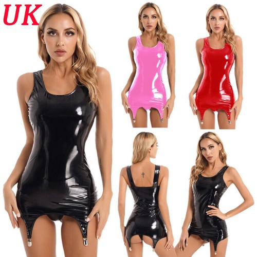 Womens latex mini dress - latex,