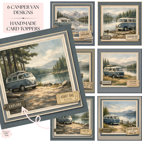 Camper van card toppers - camper,