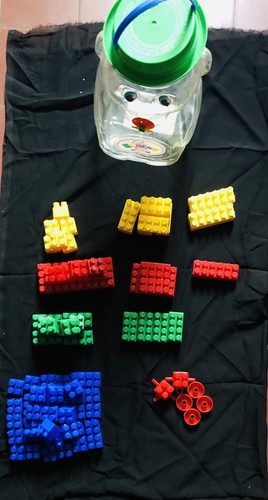Building blocks teddy bear - building, in