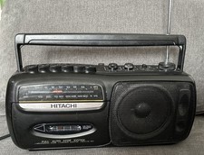 Hitachi TRK-65E Vintage FM-MW 2 Band Radio Cassette Recorder Black See Desc