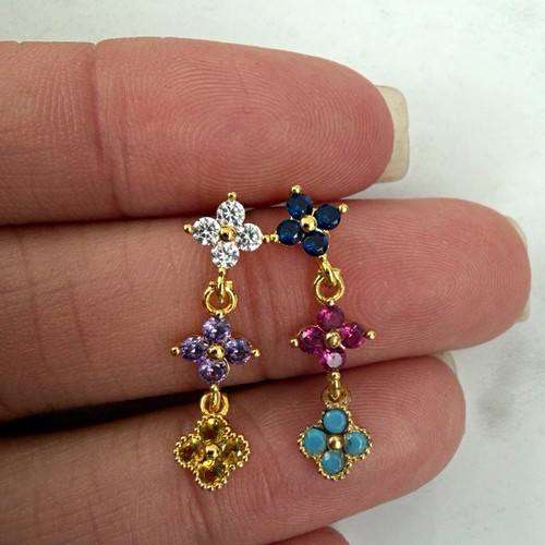 18k gold plated 925 gemstone