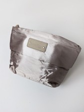 Decléor Paris Silver Padded Satin Zip Up Make-up Toiletry Bag - Brand New