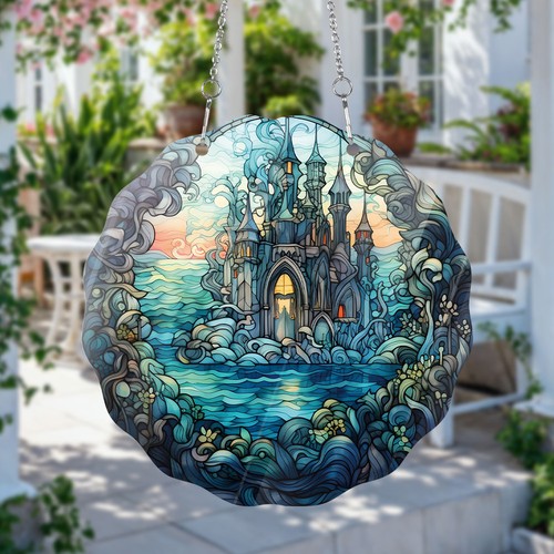 Blue mystic castle suncatcher - mystic,