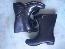 Original Joules Millie Bow Welly Wellies Black Rubber Boot Size 5 38 BNWT Womens