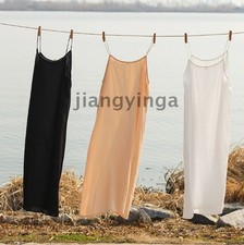 Women Camis Long Slips Dress Full Slip 100% Cotton Underdress Underskirt Chemise