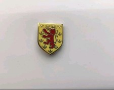 Vintage Scottish Lion Rampant Shield Shape Enamel Badge