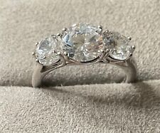 925 Michelle Mone Diamonique Trilogy ring size P sterling silver