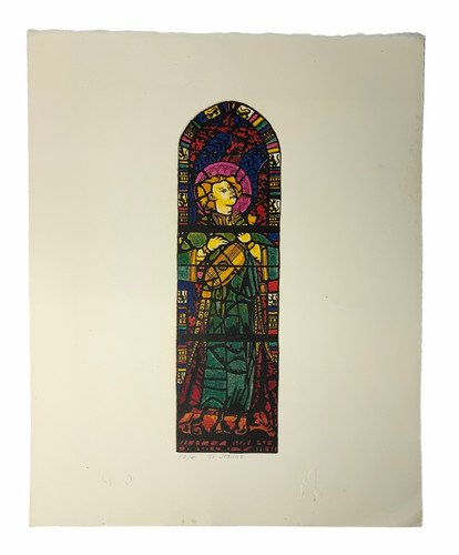 Vintage stained glass window - stained,