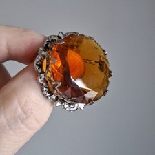 VINTAGE MIZPAH FACETED AMBER