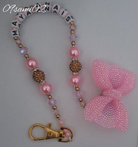 Personalised bling dummy clip - personalised,