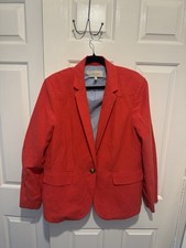 HOBBS Red Silk Linen Blazer