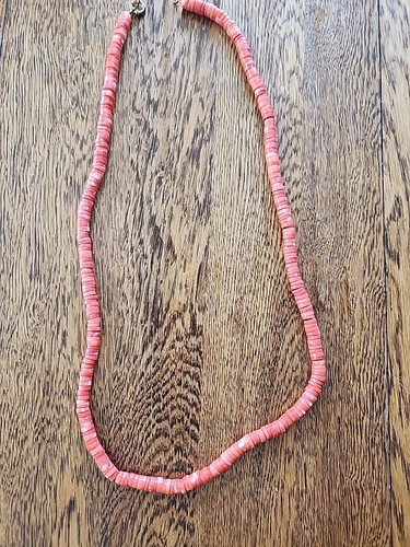 Sliced pink coral necklace - coral,