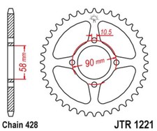 JTR Sprocket Pitch 428 1221-45