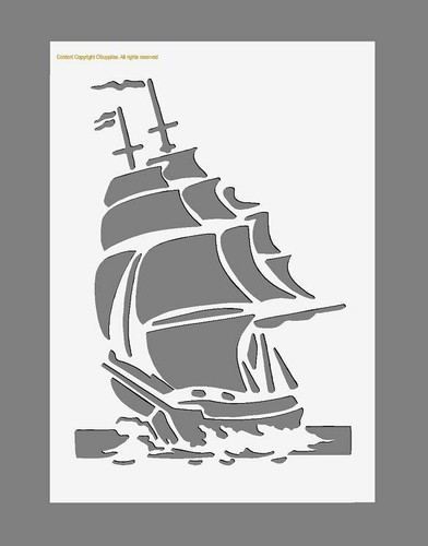 Mylar stencil sailing ship - mylar,