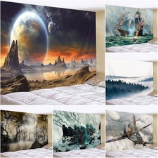 3D Large Military Aircraft Wall Hanging Ghost Medieval Tapestry Bedroom Backdrop