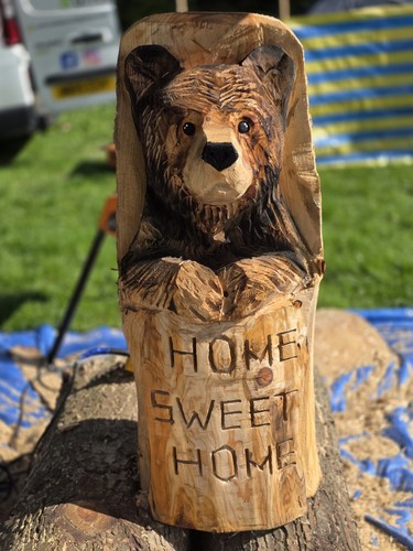 Chainsaw carved bear - chainsaw,