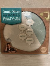 Jamie Oliver Ceramic Cheese Board Platter with Cheese Markers - Boxed Unused Z4