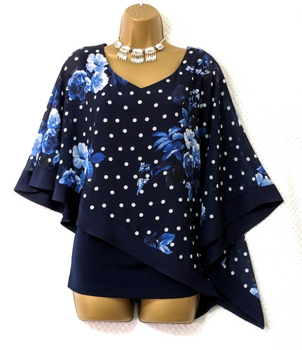 Georgede navy floral spot - georgede,