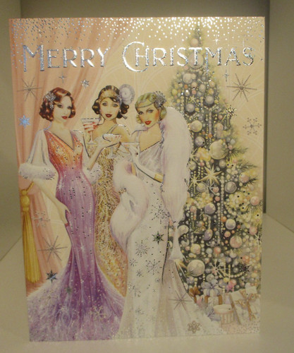 Clintons art deco card roaring - art,