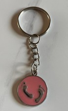 Pink Enamel ‘Baby Girl’ Footprints Charm Keyring Keychain Bag/Purse Charm Gift 