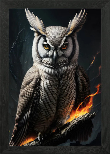 Wild majestic owl framed - framed, wall