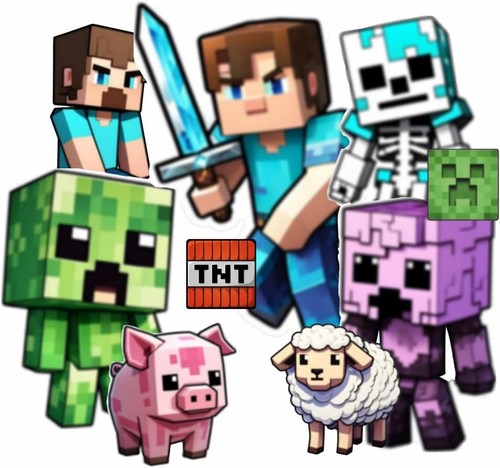 Minecraft wall decal - 3d, broken