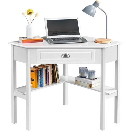 White corner desk 106cm - white,