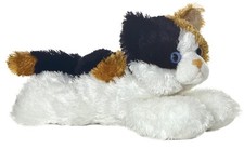 NEW AURORA 8" FLOPSIES PLUSH CALICO CAT CUDDLY SOFT TOY KITTEN TEDDY