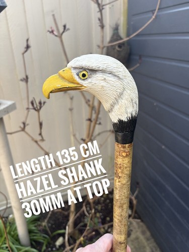 Carved eagle hiking stick - eagle,