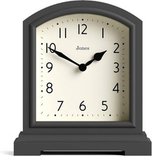 Jones Clocks® Tavern mantel clock | Modern arch top design | Dark Grey 
