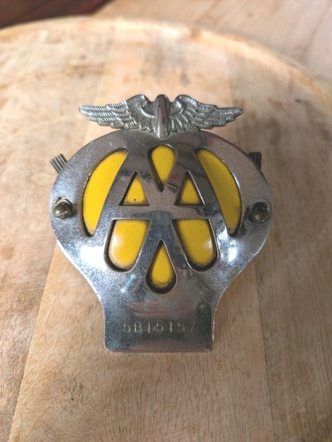 Vintage car badge with - vintage, aa