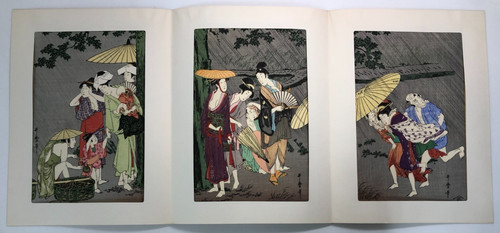 Utamaro woodblock reprint - woodblock,