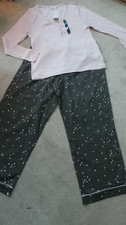 WOMENS M&S PINK & GREY PYJAMAS