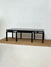 Pierre Vandel Black Glass Coffee Table and Nest Table, Paris 1970s