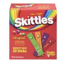 Skittles Drink Sachets Sugar Free Variety 30 Sticks US Import 4 Different Flavor